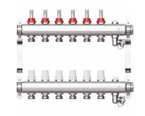 Коллекторная группа STI нерж.сталь 1 "х6 вых. Евроконус 3/4 в сборе со встр. расходомерами *1/5