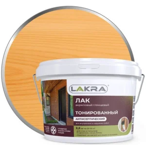 Лак в/д тонированный Лакра Орегон 2,5кг Л-С 0007569