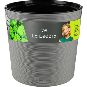 Кашпо д/цветов пласт. 15л серый жемчуг КШ-0697 (La Decoro) *1