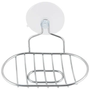 Мыльница на присосках Eline W2732 Рыжий Кот И0784 метал. хром 14х10х9см