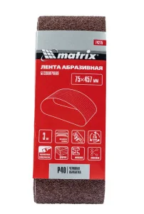 Лента абразивная на тканевой основе бесконечная Р40 75х457мм уп-3шт Matrix 74275 *1/100
