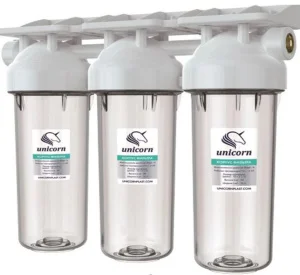 Корпус фильтра 10SL 1/2" ВР/ВР тройной прозрачный KSBP 1/2 TRIO (Unicorn) *1/4