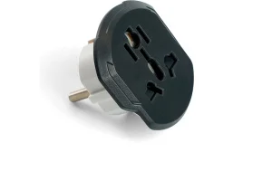 Адаптер-переходник для евровилки ультраплоский с/з, 250В, 16A, серый/белый ADP16-06-20 Stekker *1