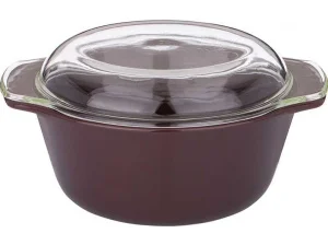 Форма Для Запекания Со Стеклянной Жаропрочной Крышкой Agness 28*23*13,4См 2,5Л Коричневая (Кор=6Шт.)