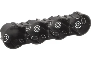 Коробка установочная KUT-4-70-45 черная 4х местная 283х70х45мм для твердых стен саморезы IP30 Б0064956 (Эра) *1