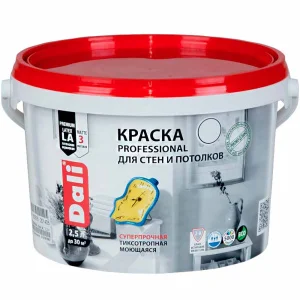 Краска ВД PROFESSIONAL для стен и потолков база С 9л ДАЛИ