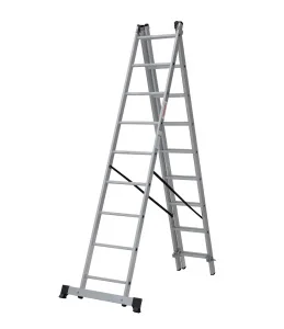 Лестница 9 ступеней 3 секции алюминиевая Новая Высота NV 1230 1230309 *1