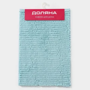 Коврик для ванны Букли длинные 40х60см, голубой, длина букли 2см 9679487