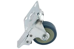 Колесо апп. поворот, п/п обод, серая рез, подшип.скольж,  площадка, D50, с торм. - пакет Tech-Krep 1