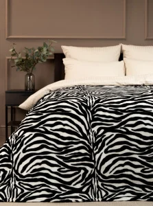 Плед Texrepublic фланель печатный скрутка 180х200см TF FN F967 QR b1820 Шкура зебры