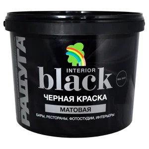 Краска ВД-АК 26 Радуга Black черная матовая 9 л