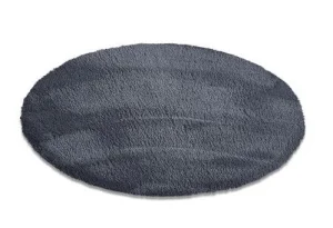 Коврик плюшевый SHAHINTEX D-99см круг темно-серый 03 S *1