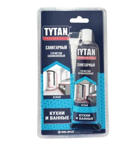 Герметик силиконовый cанитарный Professional прозрачный 85мл 17649 (Tytan)