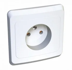 Розетка 1-м СП Этюд 16А IP20 без заземл. бел. SchE PC16-001B
