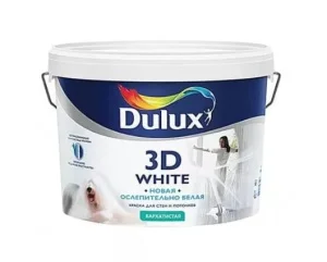 Краска Dulux Новая Ослепительно белая 3D бархатистая BW 10 л в/д краска для стен и потолков