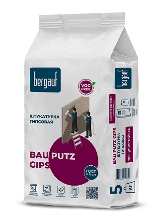 Штукатурка гипсовая Bau Putz Gips 5 кг Bergauf  1 6