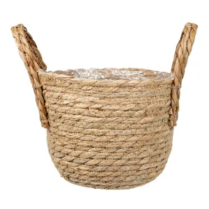 Кашпо плетеное "Кения" круглое с ручками, Д200 Ш200 В155, натуральный Lishan-09 S *1