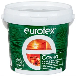 Лак Eurotex Сауна защитно-декоративный 0,9 кг