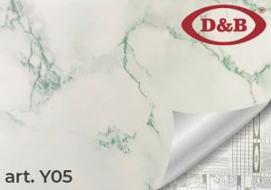 Пленка самоклеящаяся D&B 0,45*8м  мрамор бело - зеленый (3836) Y05 *1/20