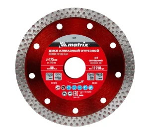 Диск алмазный отрезной сплошной 125х2,3х22,2мм сухая и влажная резка Matrix 73124 *1