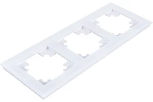 Рамка 3-м "Катрин" стекло белая GFR00-7003-01 Stekker *1