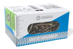 Саморез универсальный, потай, шлиц Pz, жёлтый цинк 3,5х20 кор. с ок. - 250 шт. SteelRex