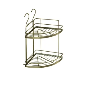 Полка угловая двухъярусная малая, античная бронза YJ-G209A AB