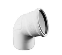 Отвод белый бесшумный D50 90гр