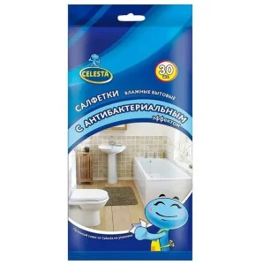 Celesta Хозяйственные влажные салфетки антибактериальные, 30шт
