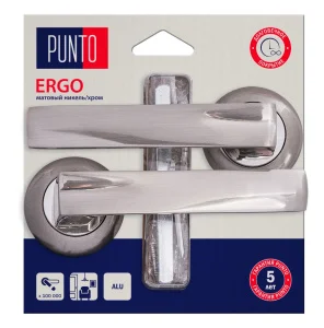 Ручка дверная PUNTO LM/A R.TL54.ERGO/HD SN/CP-3 матовый никель/хром