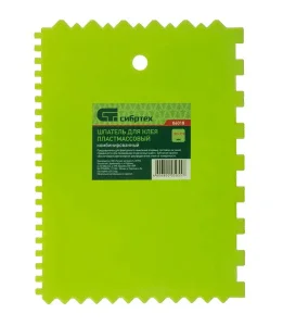 Шпатель для клея зубчатый 6х6мм 130х170мм пластмассовый Сибртех 86018 *1