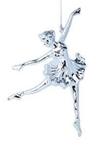 Украшение новогоднее подвесное Балерина в серебре из полипропилена 1,9x8,5x15см 89049 *1