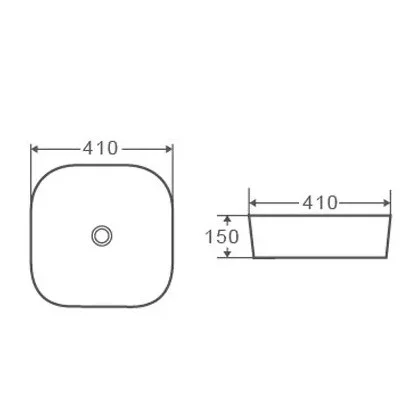 Раковина накладная D&K Venice DT1020616 410х410х150мм белый