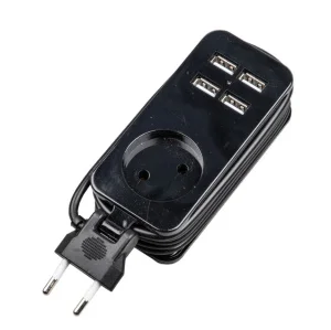 Удлинитель 3х1.8м Travel ПВС 2x1.0 10A белый/салатов. 2USB+2TYPE C S-CT3-1,8UC 893169 (Uniel) *1