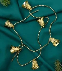 Бусы на ёлку 1 м "Резные колокольчики" золото 4325508