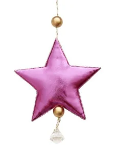 Украшение подвесное Блестящая розовая звездочка 10,5x1,5x28см арт.86367 *1
