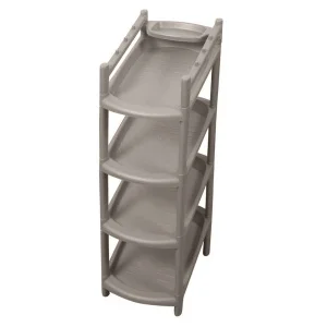 Этажерка для обуви "Rambai" узкая 4 полки, 255х415х810 мм (серый)