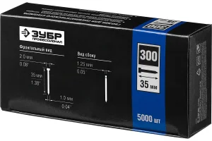 Гвозди для нейлера тип 18GA 47/300/F 35мм уп-5000шт Зубр Профессионал 31830-35 *1