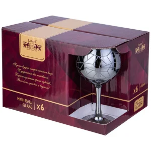 Набор Фужеров Из 6 Шт "Графика" Графит 280 Мл