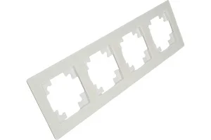 Рамка 4-м "Катрин" стекло белый матовый GFR00-7004-01M Stekker *1