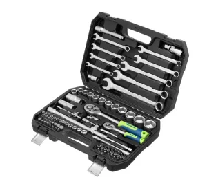 Набор инструмента 82предм. 1/4 + 1/2 пласт. кейс Сибртех 13391 *1