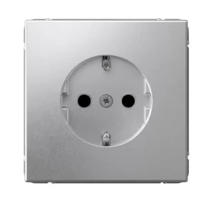Розетка 1-м СП "Artgallery" с заземлением со шторками, 16А, механизм, алюминий GAL000345 (Systeme El