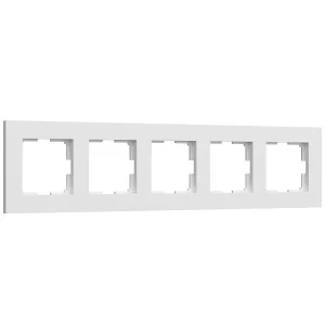 Рамка Werkel Slab на 5 постов (белый матовый) W0052961