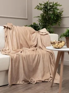 Плед Texrepublic 150х200см фланель однотонный бежевый TF FNP BE8 1520 24850 *1