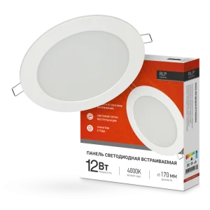 Светильник светодиодный ДВО RLP-eco 12Вт 4000К IP40 840лм 230В 170мм круглый встраив. панель бел. 46
