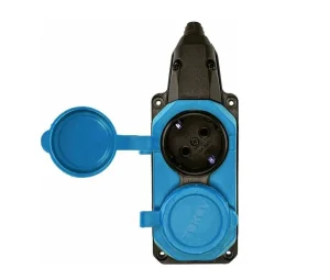 Колодка удлинителя 2-м 16А IP44 с заземл. каучук TKE-C08-KK2-Z синий (Tokov Electric) *1