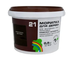 Морилка ВДАК Радуга 21 эбеновое дерево 0.5кг *1/8