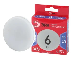 Лампа светодиодная GX53 6Вт 6500K GX-6W-865-GX53 Б0045331 Эра