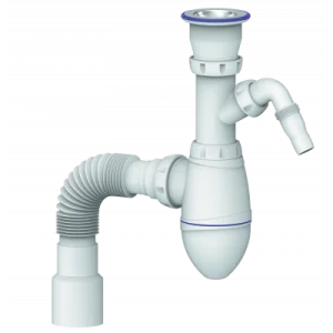 Сифон д/тюльпана 1 1/2"х40/50 с отводом д/стир. машины А320V (Unicorn) *1/35