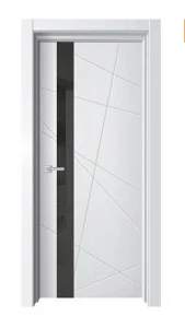 Дверь межкомнатная ДвериГУД Торонто-1 700х2000мм Вайт Лакобель черная кромка черная